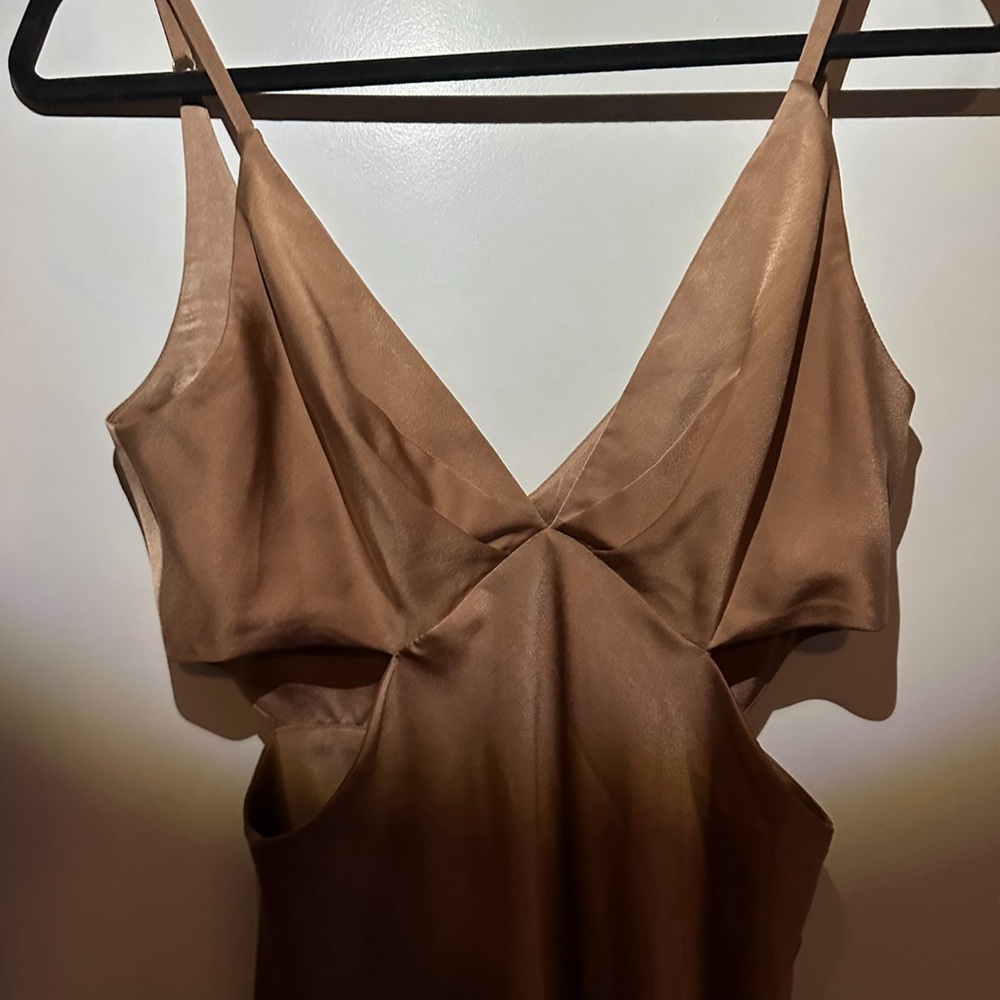 NWT!! Brown Silky Midi/Maxi Dress
